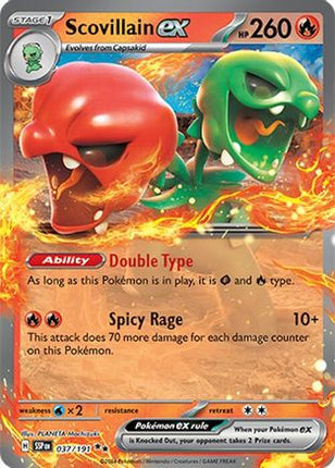 Scovillain ex 037/191  - Holofoil SV08 Surging Sparks - Double Rare