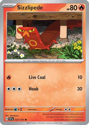 Sizzlipede 027/191  - Reverse Holofoil SV08 Surging Sparks - Common