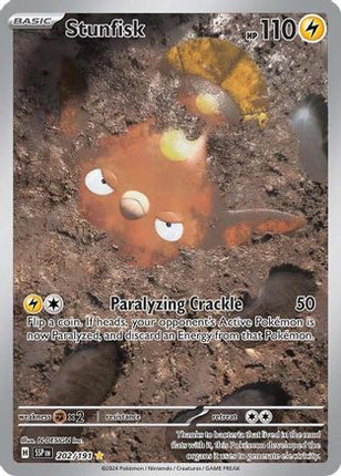 Stunfisk 202/191  - Holofoil SV08 Surging Sparks - Illustration Rare