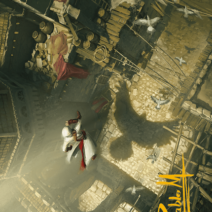 Rooftop Bypass Art Card (Gold-Stamped Signature) (ASACR-020) - Assassin's Creed Art Series (Borderless)