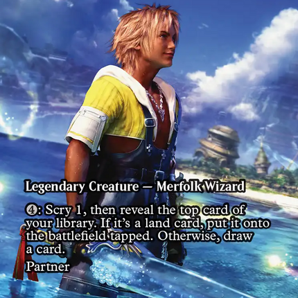 Thrasios, Triton Hero (FCA-058) - FINAL FANTASY: Through the Ages / Tidus, Zanarkand Fayth (Borderless) Foil