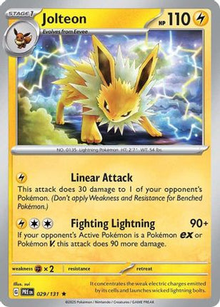 Jolteon 029/131  - Reverse Holofoil SV Prismatic Evolutions - Rare