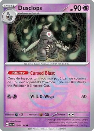 Dusclops (Master Ball Pattern) 036/131  - Holofoil SV Prismatic Evolutions - Common