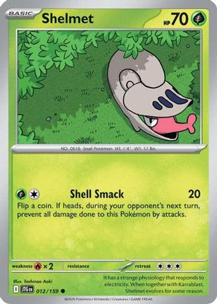 Shelmet 012/159  - Reverse Holofoil SV09 Journey Together - Common