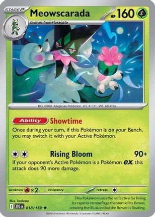 Meowscarada 018/159  - Reverse Holofoil SV09 Journey Together - Rare
