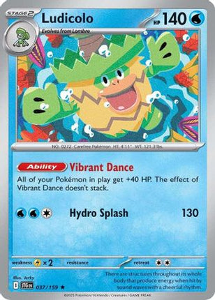 Ludicolo 037/159  - Reverse Holofoil SV09 Journey Together - Rare