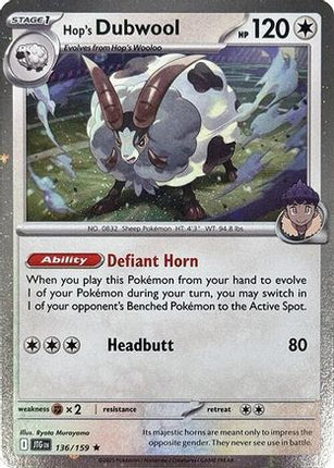 Hop's Dubwool (Cosmos Holo) 136  - Holofoil Miscellaneous Cards & Products - Holo Rare
