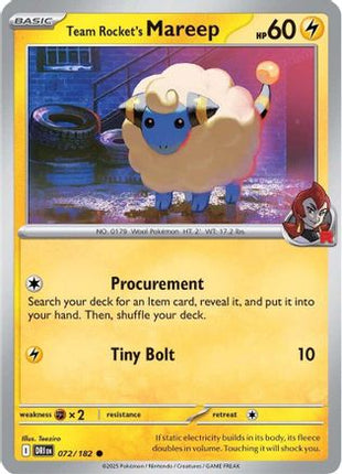 Team Rocket's Mareep 072/182  SV10 Destined Rivals - Common