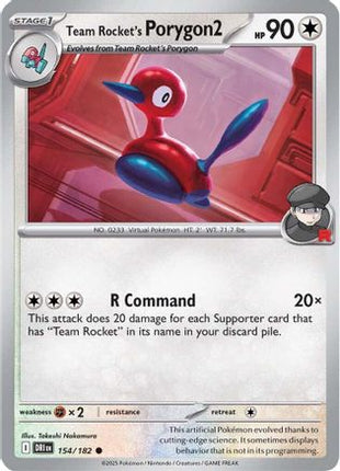 Team Rocket's Porygon2 154/182  SV10 Destined Rivals - Common