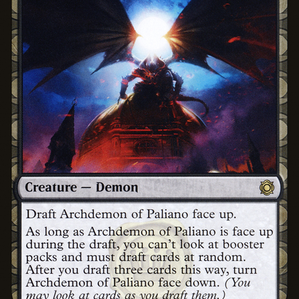 Archdemon of Paliano (CN2-039) - Conspiracy: Take the Crown: (draft) Foil