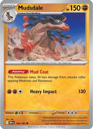 Mudsdale 108/182  - Reverse Holofoil SV10 Destined Rivals - Uncommon