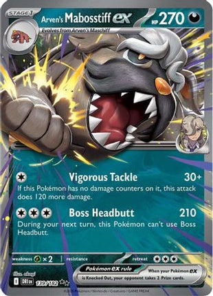 Arven's Mabosstiff ex 139/182  - Holofoil SV10 Destined Rivals - Double Rare