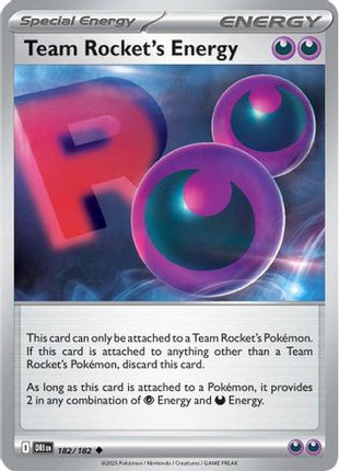 Team Rocket's Energy 182/182  SV10 Destined Rivals - Uncommon