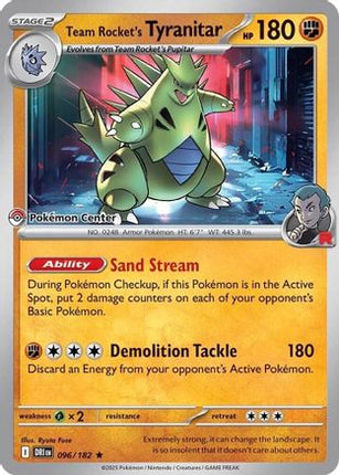 Team Rocket's Tyranitar (Pokemon Center Exclusive) 096  Miscellaneous Cards & Products - Rare