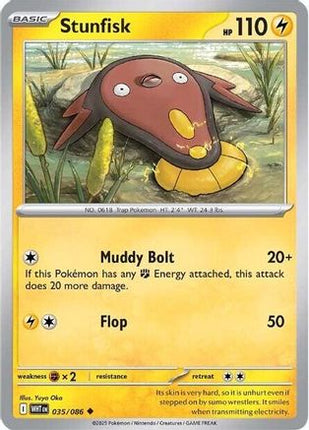 Stunfisk 032/086  - Reverse Holofoil SV White Flare - Uncommon