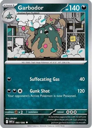 Garbodor 057/086  - Reverse Holofoil SV White Flare - Uncommon