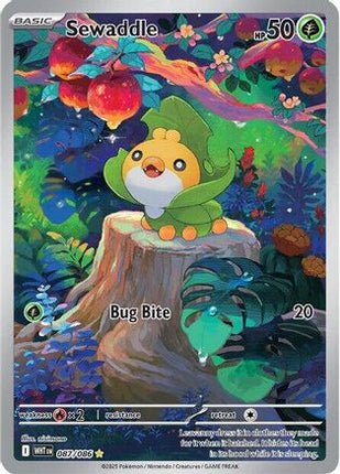 Sewaddle 087/086  - Holofoil SV White Flare - Illustration Rare