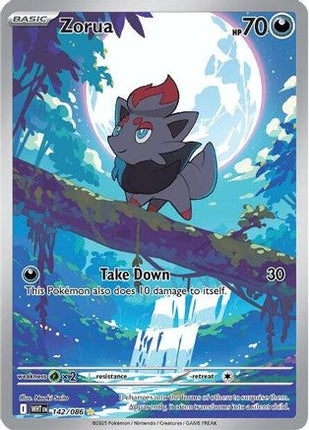 Zorua 140/086  - Holofoil SV White Flare - Illustration Rare