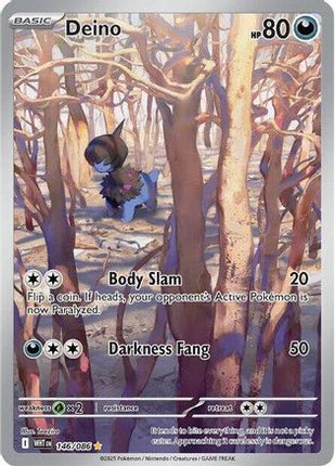 Deino 142/086  - Holofoil SV White Flare - Illustration Rare