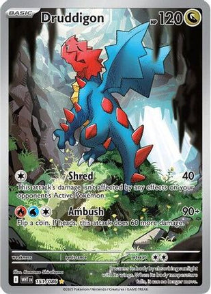 Druddigon 150/086  - Holofoil SV White Flare - Illustration Rare