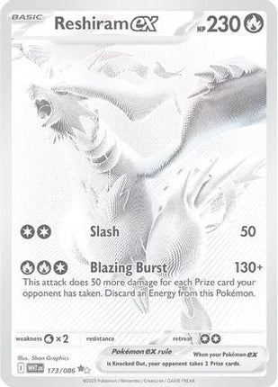 Reshiram ex 174/086  - Holofoil SV White Flare - Black White Rare