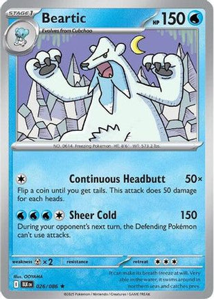 Beartic 029/086  - Reverse Holofoil SV Black Bolt - Rare