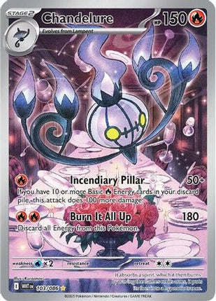 Chandelure 102/086  - Holofoil SV Black Bolt - Illustration Rare