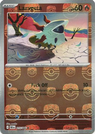Larvesta (Master Ball Pattern) 015/086  - Holofoil SV Black Bolt - Common