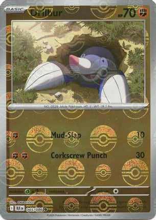 Drilbur 048/086  - Holofoil SV Black Bolt - Common