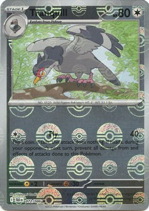 Tranquill (Poke Ball Pattern) 072/086  - Holofoil SV Black Bolt - Common