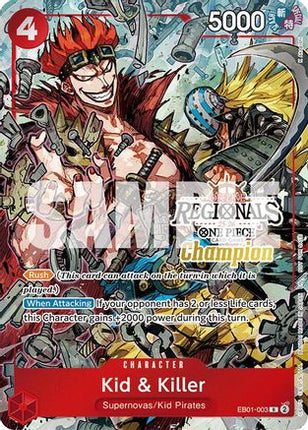 Kid & Killer (Offline Regional Champion Card Set 2025 Vol.2) (EB01-003) - One Piece Promotion Cards Foil