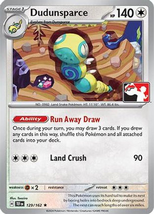 Dudunsparce 129  - Holofoil Prize Pack Series Cards - Rare