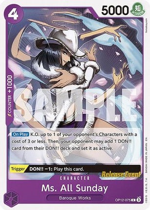 Ms. All Sunday (OP12-075) - Legacy of the Master Release Event Cards