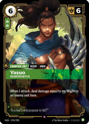 Yasuo - Remorseful (076/298) - Origins