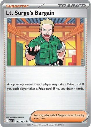 Lt. Surge's Bargain 120/132  - Reverse Holofoil ME01 Mega Evolution - Uncommon