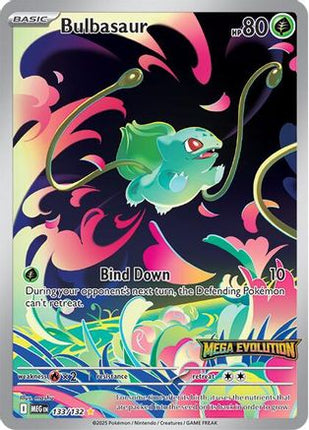 Bulbasaur 133/132  - Holofoil ME01 Mega Evolution - Illustration Rare Stamped Promo