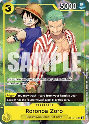 Roronoa Zoro (Learn Together Deck Set - Set Sail Event) (OP10-113) - One Piece Promotion Cards