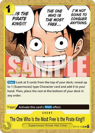 The One Who Is the Most Free Is the Pirate King!!! (OP13-116) - Carrying On His Will: 3rd Anniversary Tournament Cards