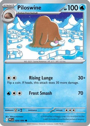 Piloswine 024  - Reverse Holofoil ME02 Phantasmal Flames - Common