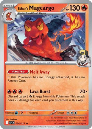 Ethan's Magcargo 024/217  - Reverse Holofoil ME Ascended Heroes - Rare