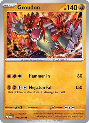 Groudon 108  - Reverse Holofoil ME Ascended Heroes - Rare