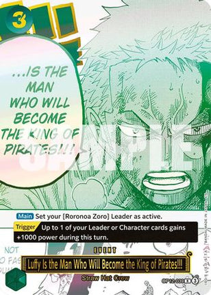 Luffy Is the Man Who Will Become the King of Pirates!!! (Japanese Version 3rd Anniversary Set) (OP12-039) - One Piece Promotion Cards Foil
