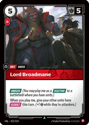 Lord Broadmane (012/219) - Unleashed Foil