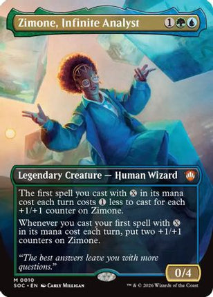 Zimone, Infinite Analyst (Borderless) (SOC-010) - Commander: Secrets of Strixhaven Foil