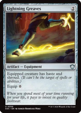 Lightning Greaves (SOC-350) - Commander: Secrets of Strixhaven
