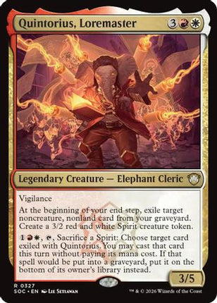 Quintorius, Loremaster (SOC-327) - Commander: Secrets of Strixhaven