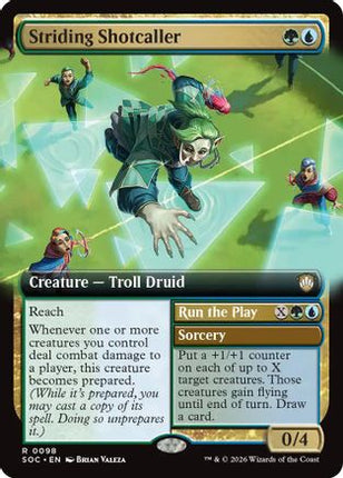 Striding Shotcaller (Extended Art) (SOC-098) - Commander: Secrets of Strixhaven