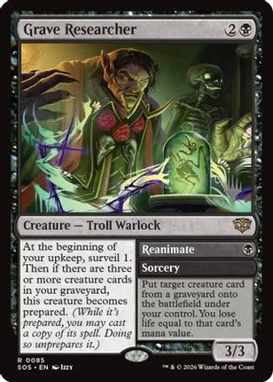 Grave Researcher (PPSOS-085) - Promo Pack: Secrets of Strixhaven Foil