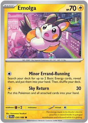 Emolga 030  - Reverse Holofoil ME04 Chaos Rising - Common