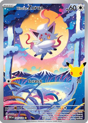 Hisuian Zorua 145  - Holofoil ME 30th Celebration - Illustration Rare